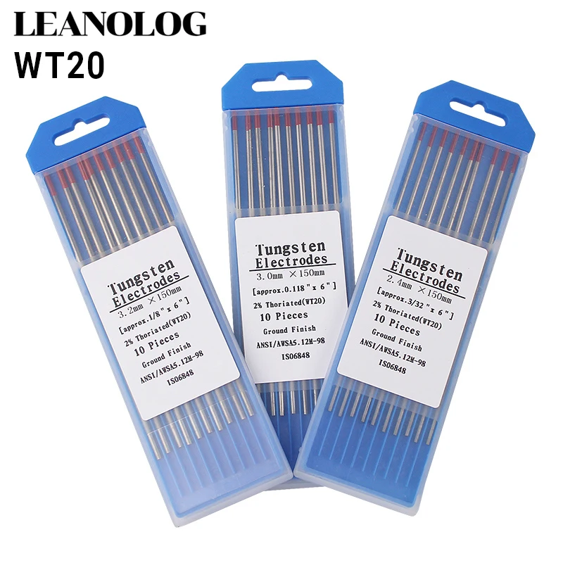 Cabezal de electrodo de tungsteno, varilla de tungsteno con código de Color rojo de 150MM, aguja/cable para máquina de soldar TIG WSME, 10 Uds.