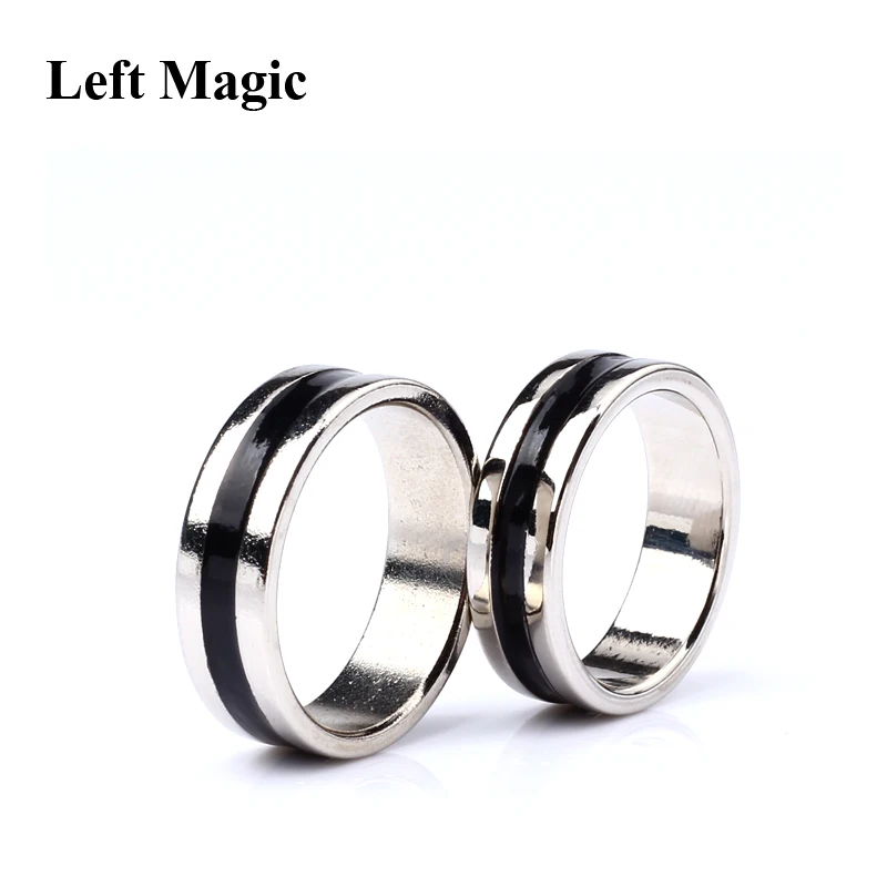 1 Pcs Heißer Starke Magnetische Magie Ring Silber Und Schwarz Magier Ring Münze Magie Magie Tricks Für Magie Zeigen Schließen up Magie B1024