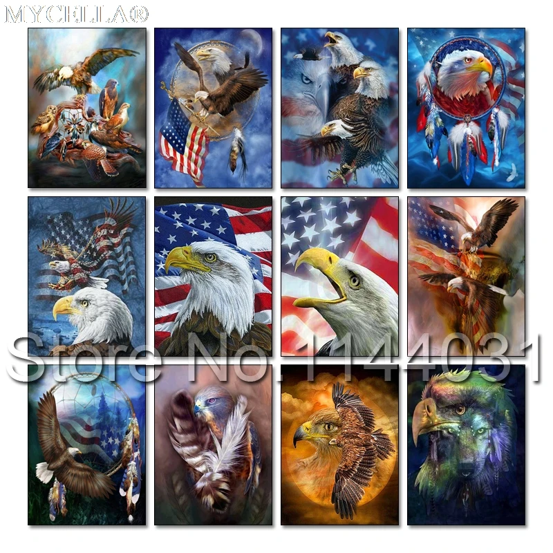 5D Diy Diamond Painting Animals Birds Eagle Cross Stitch Full Square Rhinestone Pictures Of Crystals Diamond Embroidery Mosaic