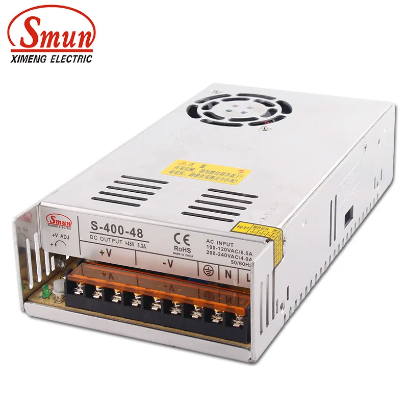 SMUN S-400-48 400W 48VDC 8.3A Single Output Switching Power Supply With CE ROHS China Factory For Light