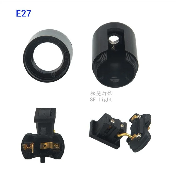 IWHD DIY Partalamparas E27 Socket Lamp Base with Switch 4A,250V Black color Fitting E27 Lamp Bulb Holder Socket