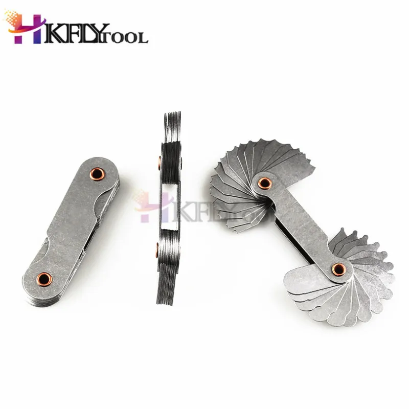 4pcs Radius Gauges Stainless Steel R1-6.5/R7.5-15/R15.5-25/R26-80mm Concave Convex arc Silver Tone Measuring Tools