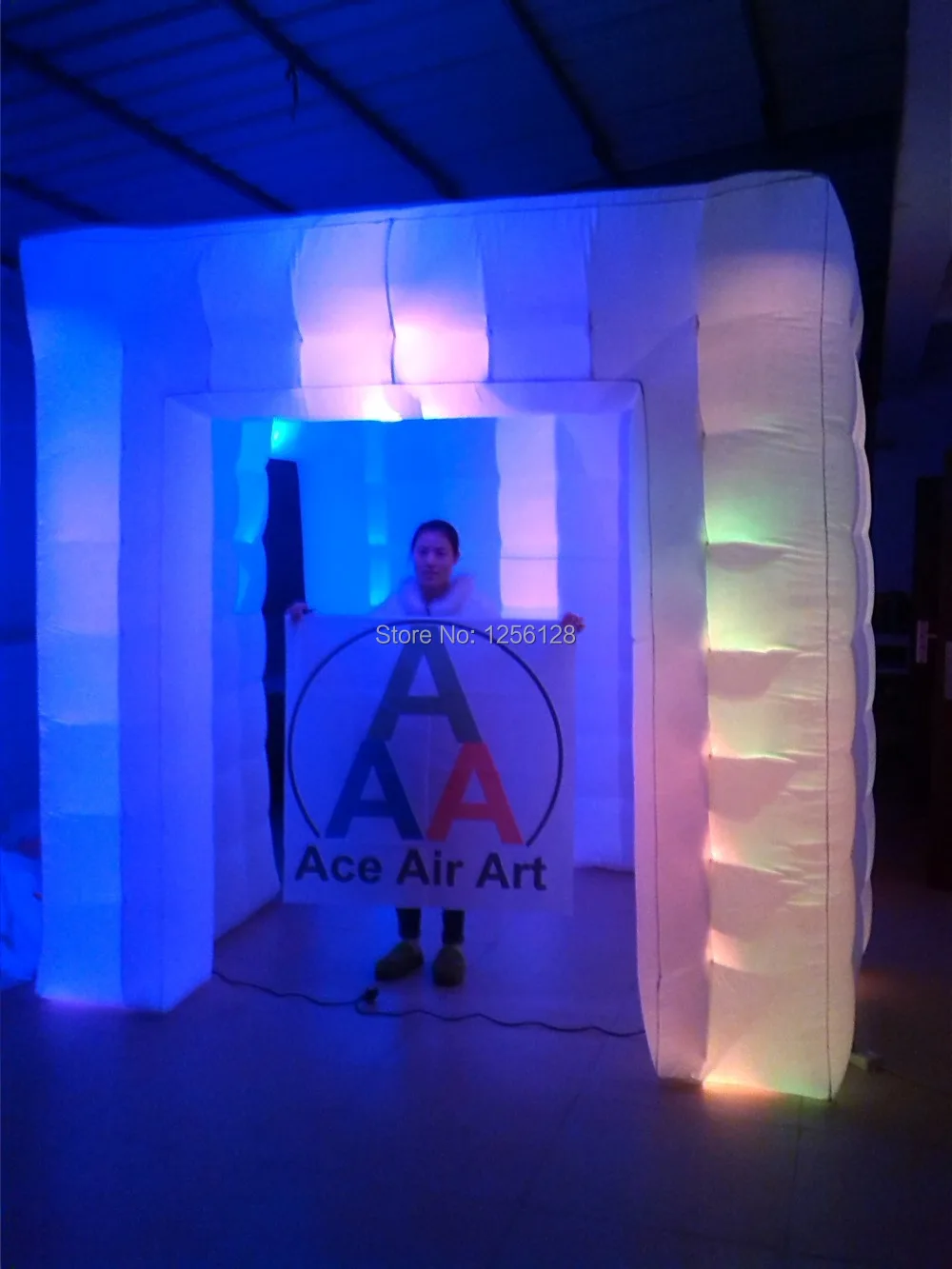 

Inflatable Photo Booth with LED Light, Trade Show Equipment, 3 Doors, 2.5 m x 2.5 m x 2.5 m