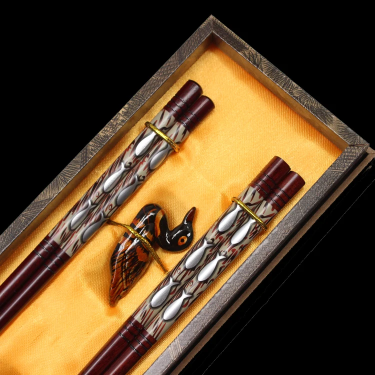 Essstäbchen aus Holz, Geschenkbox, Hochzeitsgeschenke, chinesische Merkmale, Überseegeschenke, Essstäbchen aus Holz, Essstäbchen-Set, Holzküche – Detail 8
