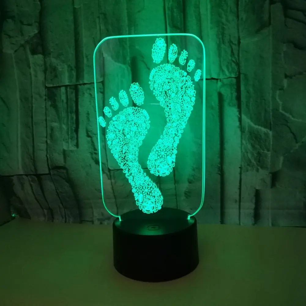 

Footprints 3d Led Night Light 7 color change 3D Nightlight Luminaria De Mesa 3d Light Fixtures Kids Room Led Kids Lamp