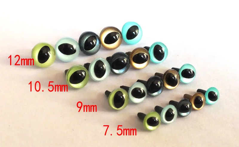 40pcs 7.5mm-12mm mixed size mixed color cat toy eyes can choose