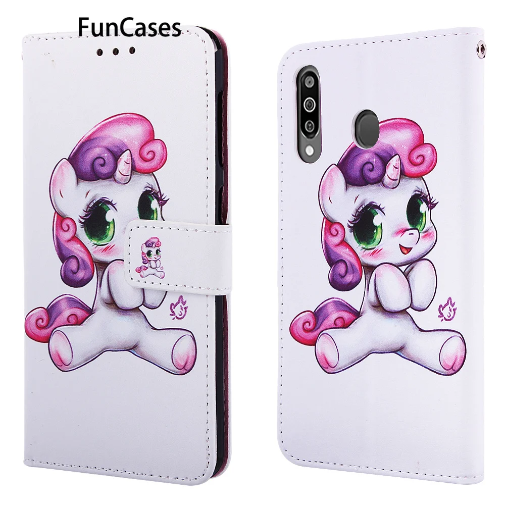 M30 Cases Phone For carcaso Samsung M30 Unicorn Wallet Flip Case sFor Samsung Galaxy etui A40S Fundas Mirror Cover Protector