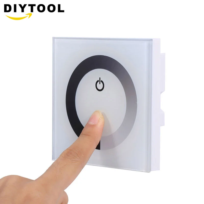 Led dimmer 12V-24V 3 Keys single color  touch panel dimmer controller white/black Home Wall Light Switch For LED Strip Tape