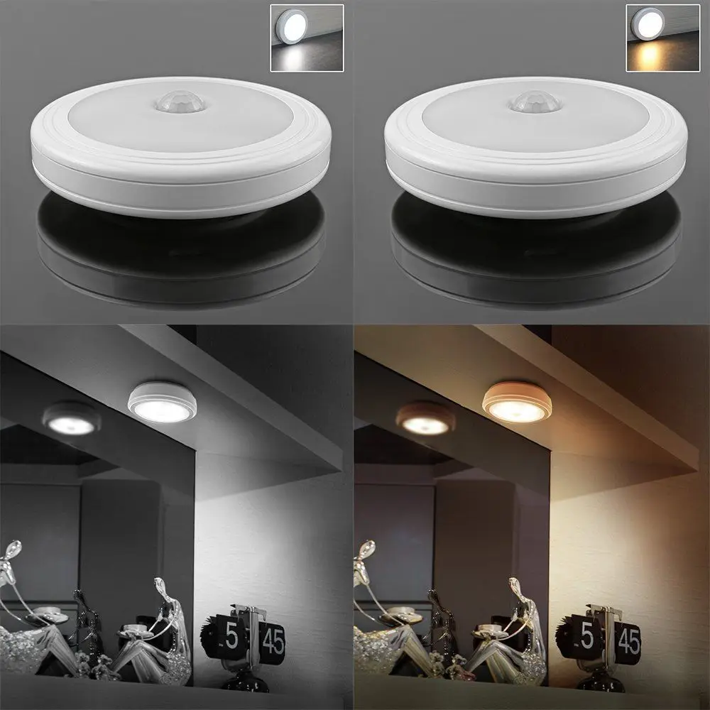 2PCS 6LED PIR Motion Sensor Night Light Auto ON/OFF Battery Power Sensor Night Light W/Magnetic For Cabinet Wardrobe Closet