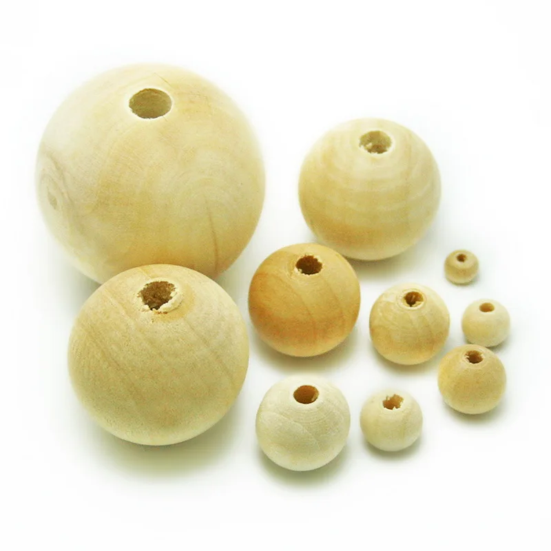 Pick 6/8/10/12/14/16/18/25/30/40mm Wood Spacer Bead Natural Color Wooden Beads Jewelry Making For Baby Smooth Teething