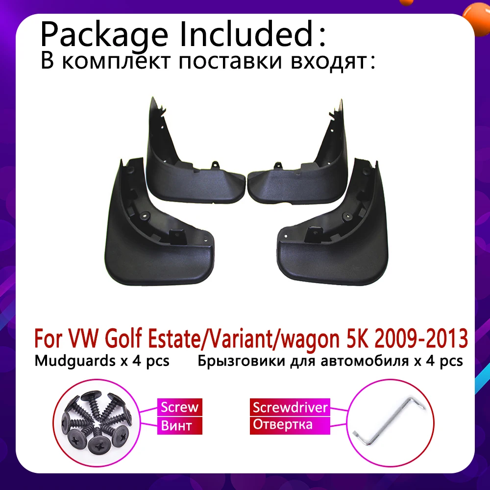 Mudflap for VW Golf 6 MK6 Estate Variant wagon 2009~2013 5K Fender Mud Guard Splash Flaps Mudguards Accessories 2010 2011 2012