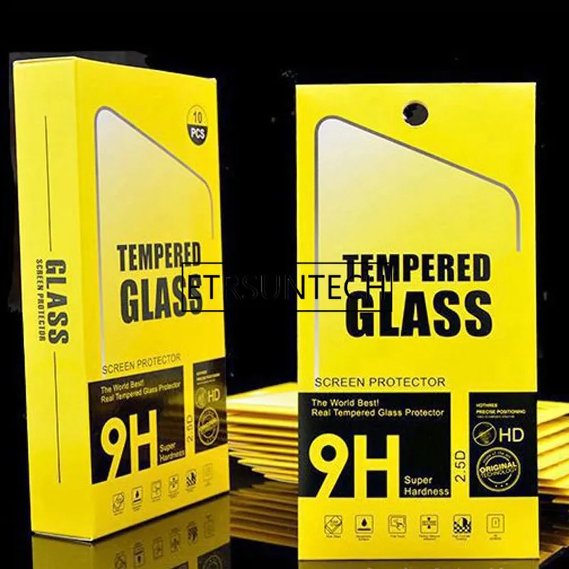 1000Pcs Universal Custom Paper Retail Pack Package Box For 6 7 8 For Samsung s6 S7 Tempered Glass Screen Protector Packaging Box