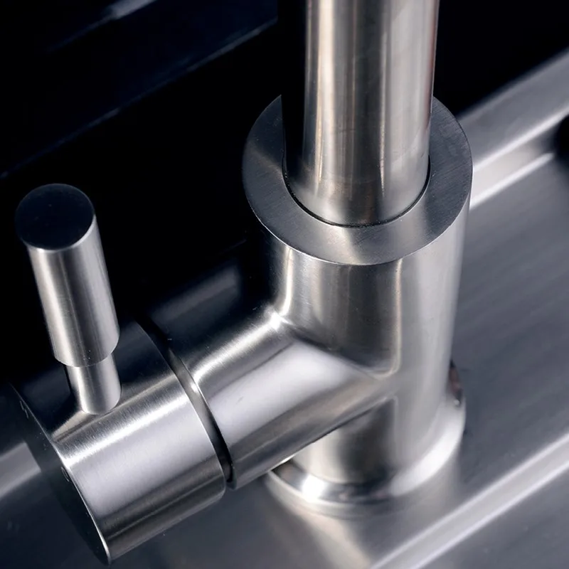 Unleaded All stainless steel kitchen faucet high quality cold and hot water faucet,Brushed Nickle 360 degree rotation