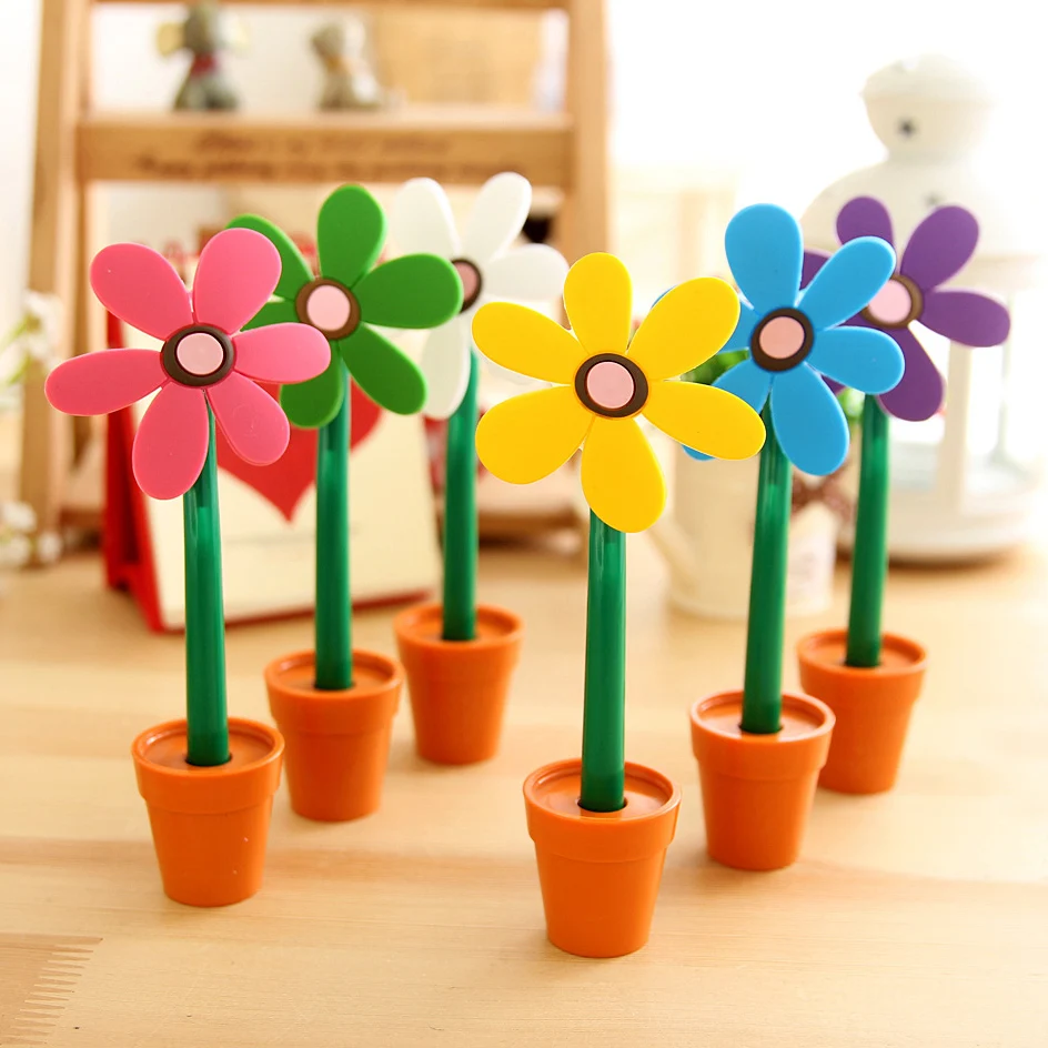 

3 Pcs/Lot Cute Lovely Innovative Sunflower-Shaped Ballpoint Pen for School Stationery & Office Supply