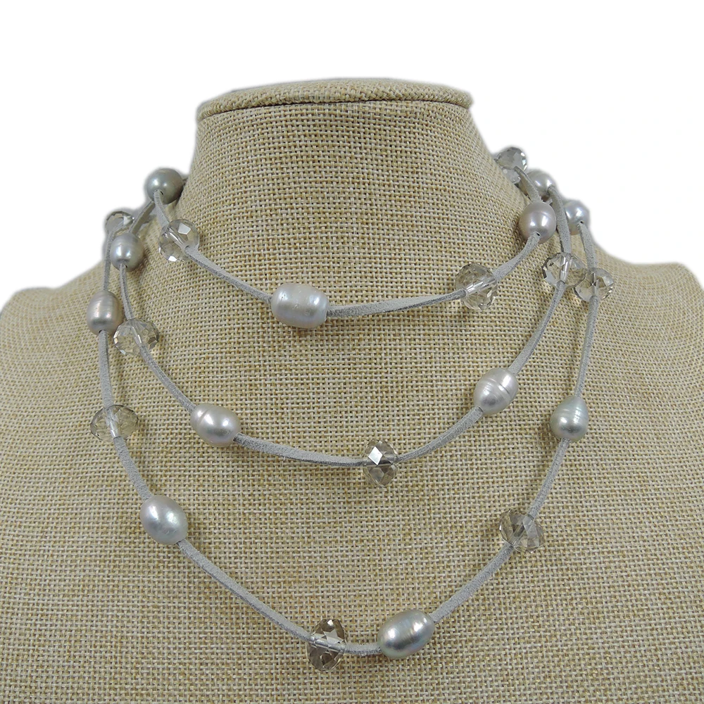 100% NATURE FRESH-WATER PEARL LONG 120 cm NECKLACE