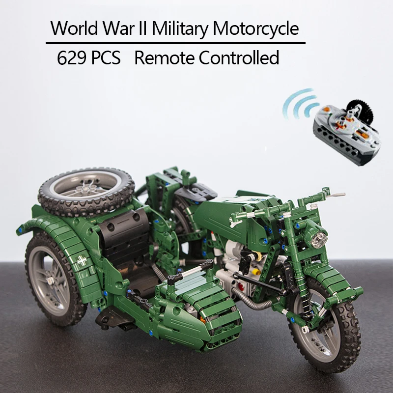 Fernbedienung Motorrad Waffe Military Serie Modell Bausteine Ziegel mit Motoren Power Hohe-Tech Kinder Spielzeug für Kinder