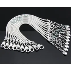 10 Pcs /Lot Silver Plated Snake Chain Charm Heart Bracelets & Bangles For Big Hole Beads Jewelry DIY PP13