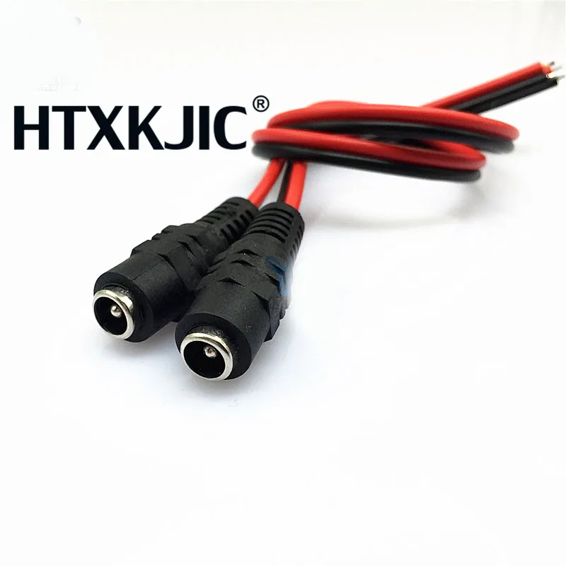 

50 pcs 2.1x5.5 mm DC Female Plug 12V DC Power Splitter Pigtail Cable Jack for CCTV Security Camera Power Jumper Connector