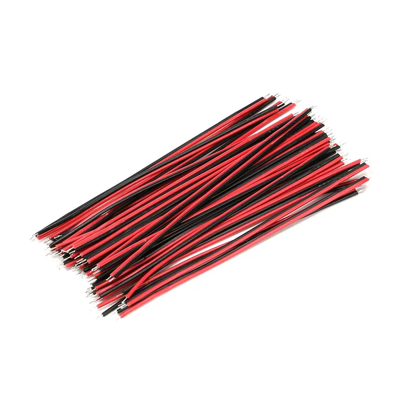 50Pcs/lot Red Black Abreast Line 26AWG 80mm 150MM length LED Line Connecting Tin Plating Wire DIY 2P Electronic Wire Welding