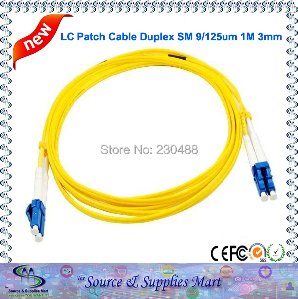 10pcs/lot Fiber Optic LC Patch Cable Duplex Singlemode 9/125um 1m 3mm