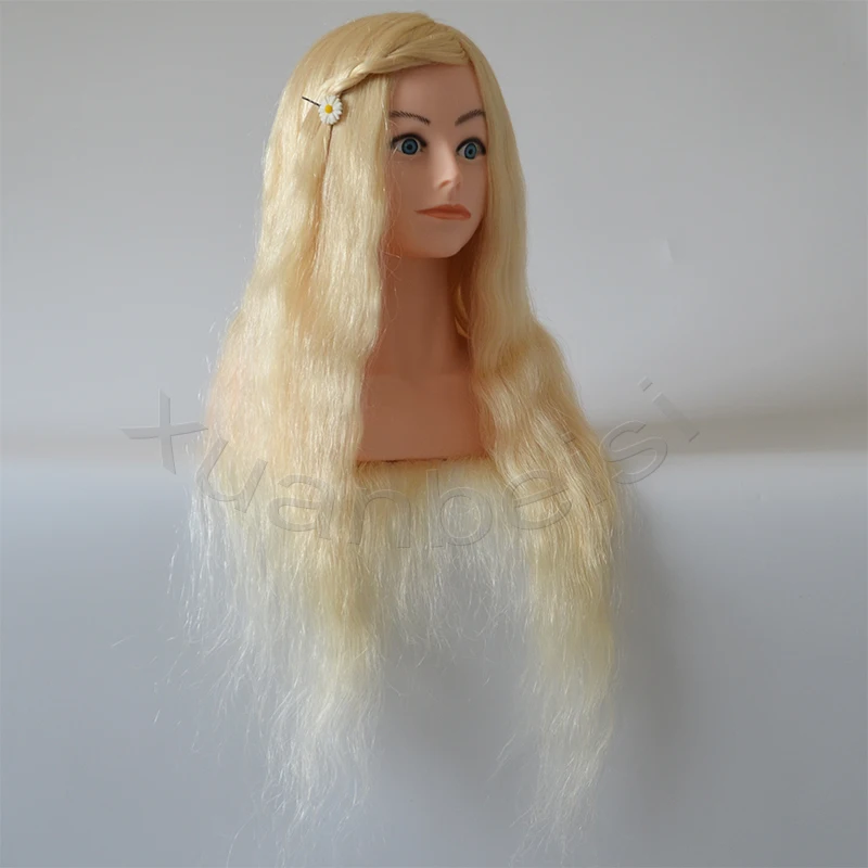 100% Natural Blonde Human Hair Training Head With Shoulder Great Quality Mannequin Head With 22 inch White Real Hair 613# Dummy