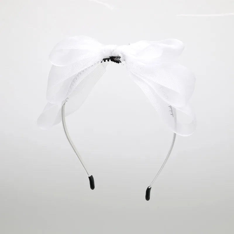 Tule rígido feminino Headband, arco de 3 camadas Hairband, acessórios de cabelo, verão, novo