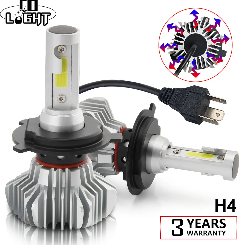 

CO LIGHT H4 Car LED Headlight Bulbs Hi Lo Beam H7 Led Automobile Headlamp Fog Light 6500K For Universal Car 12V 24V