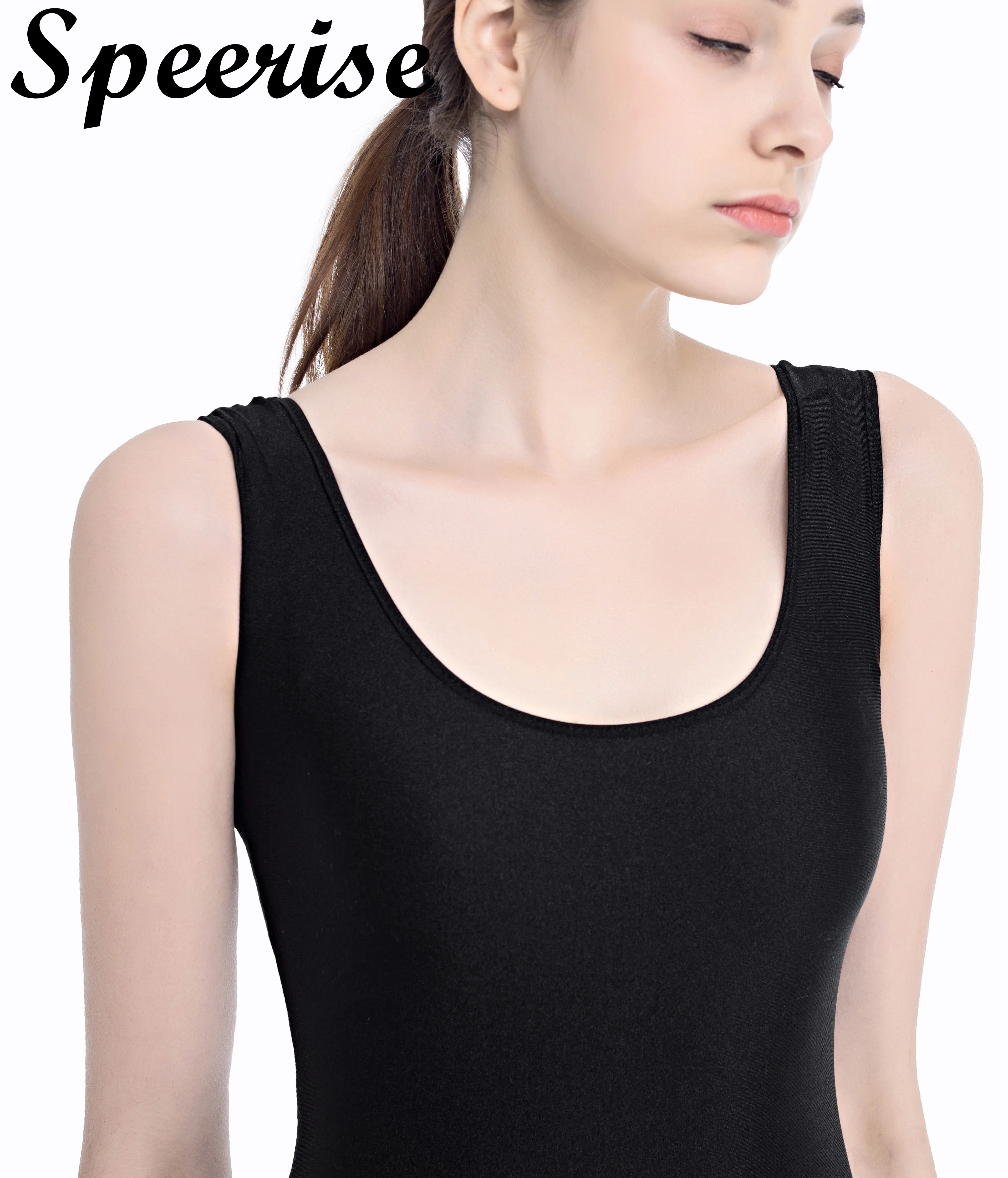 SPEERISE Black Tank Yoga Unitard Women Ballet Sleeveless Full Body Tight Jumpsuit Dance Costumes Bodysuit Free Shipping