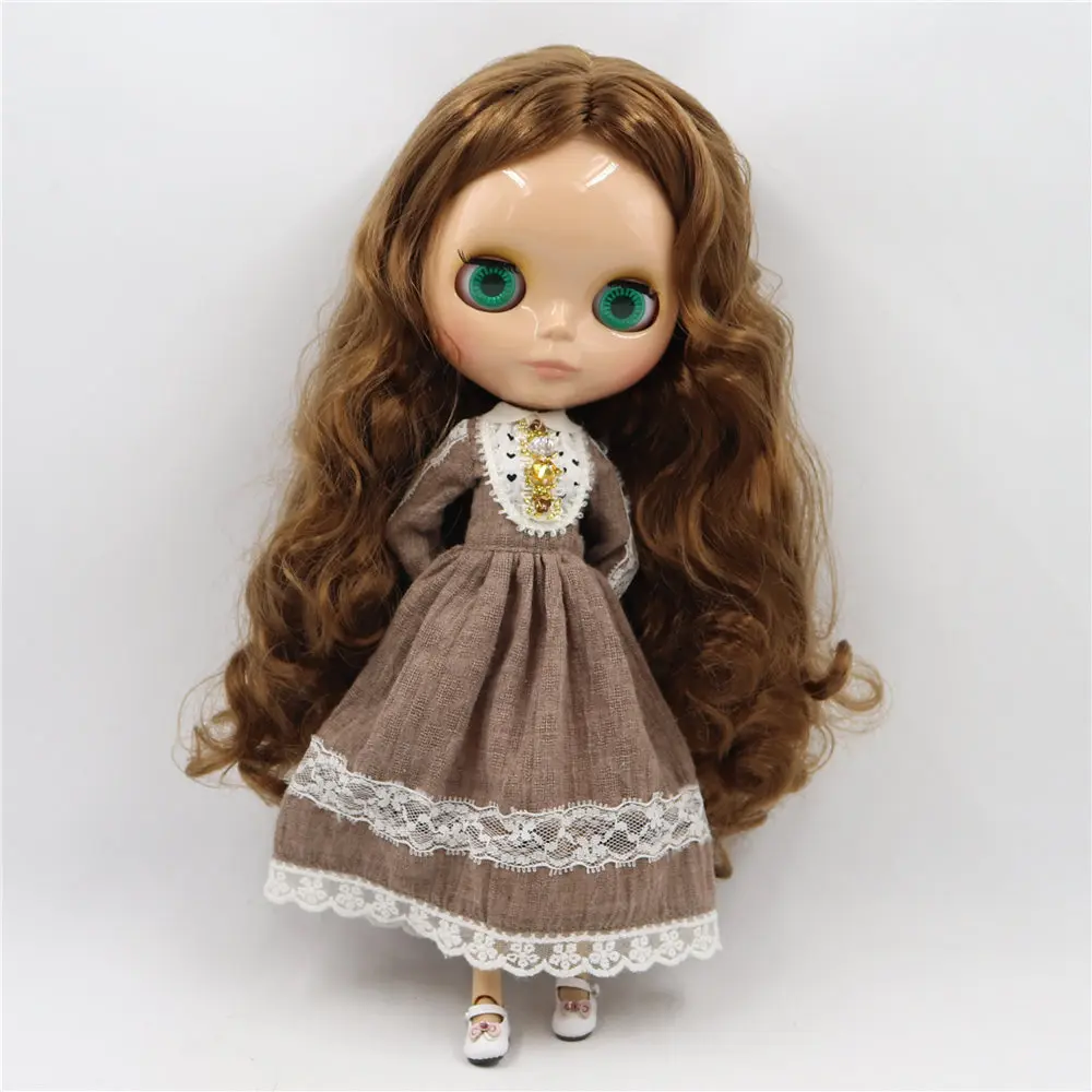 ICY DBS Blyth doll 1/6 bjd Tan skin joint body Dark brown hair. NO.0623