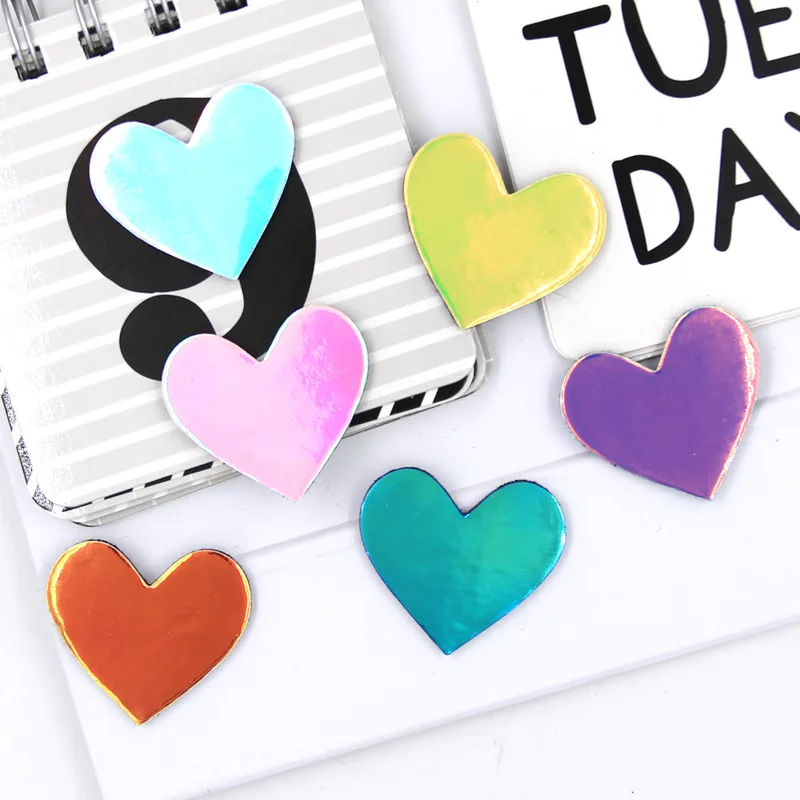 36pcs/lot 3.8*3.3cm Gradual Color Heart Padded Appliques for DIY Accessories Craft Handmade Decoration