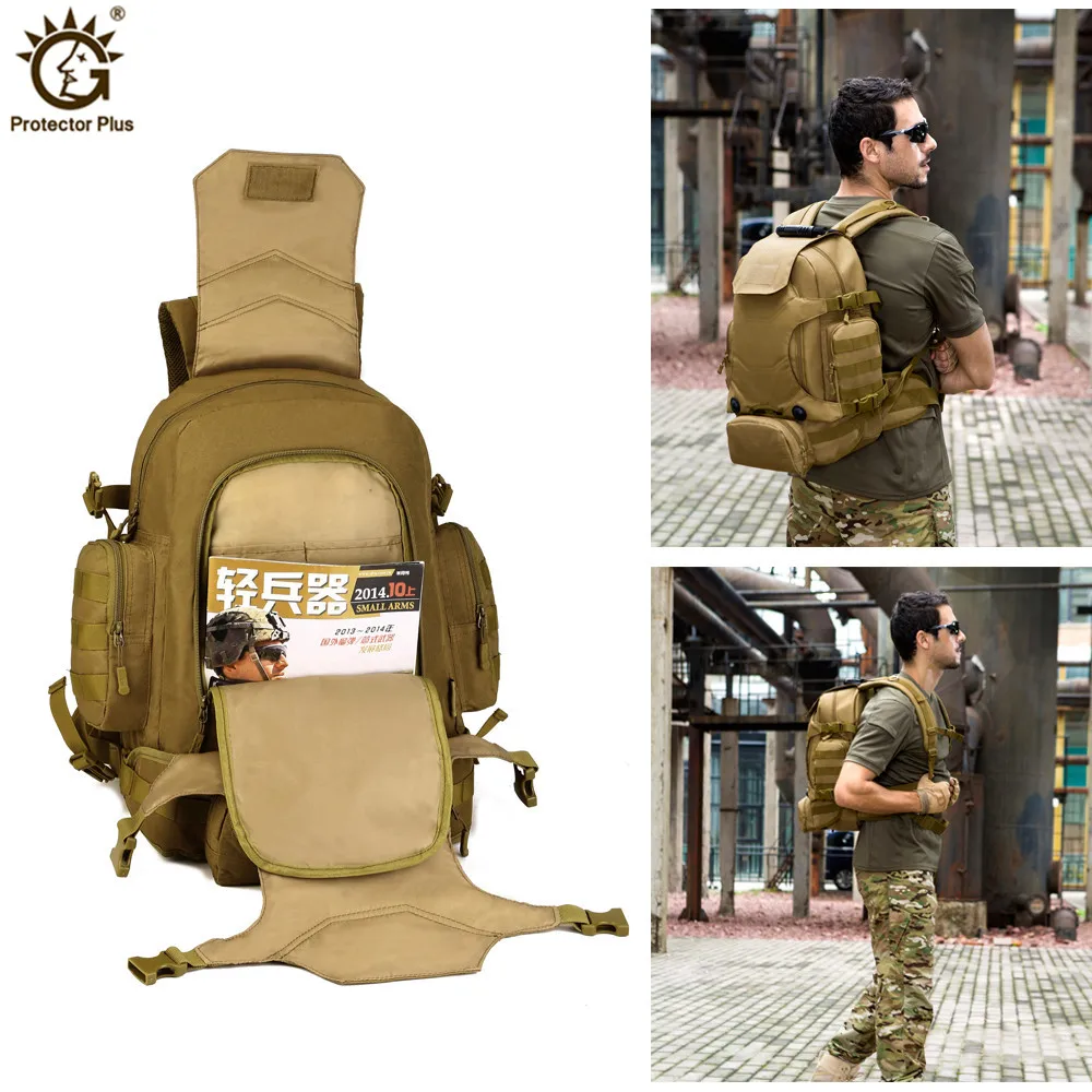 Mochila tática de acampamento camuflagem para homens e mulheres, caminhadas ao ar livre, bolsas esportivas, mochila do exército Molle, mochila de