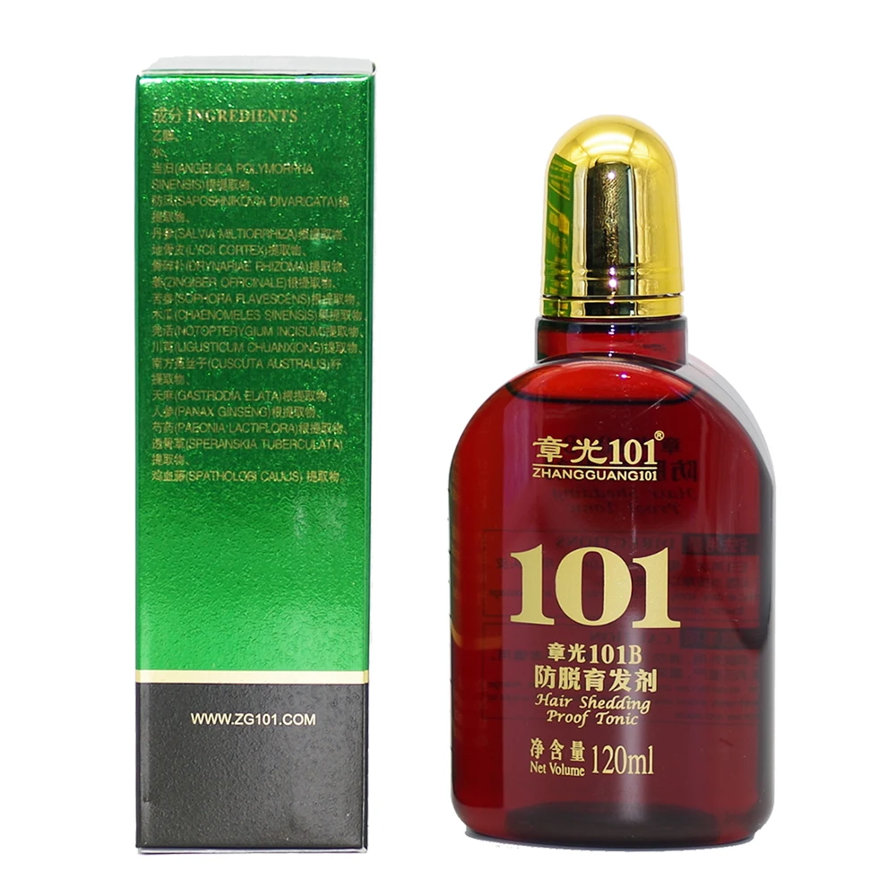 ZHANGGUANG 101B tonico per capelli anticaduta 3*120 ml (101M) medicina cinese terapia trattamento per la crescita dei capelli essenza 100% originale