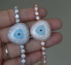 Brand Luxury Fashion Bracelet for Women Big EVIL EYE Clear Cubic Zircon Crystal Wedding Jewelry For Female Gift TIO QUALITY