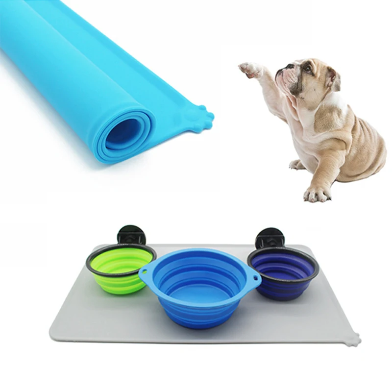 Pet supplies new Waterproof Pet Mat for Dog Cat Silicone Pet Food Pad easy Washing Pet Bowl Drinking Mat Dog Feeding Placemat