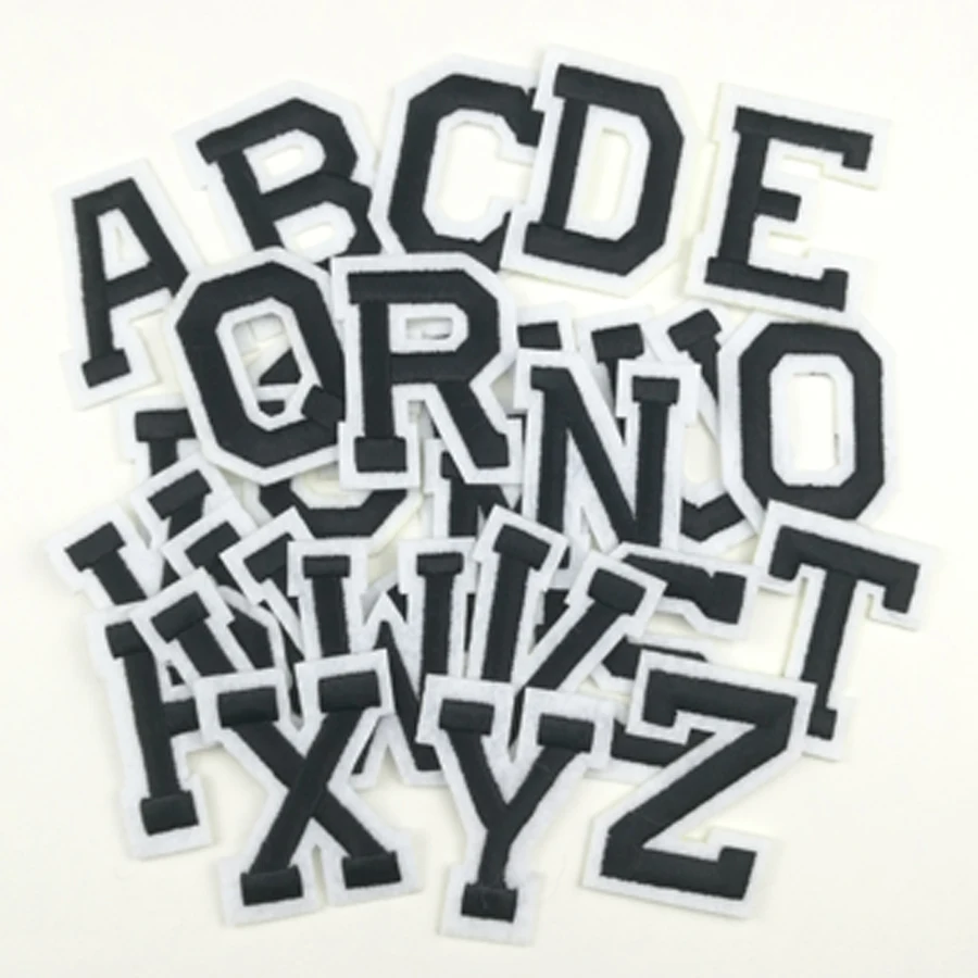 1pcs/set (Can choose) English Letter Embroidered Iron On Patches For Clothing Alphabet Appliques DIY Accessory