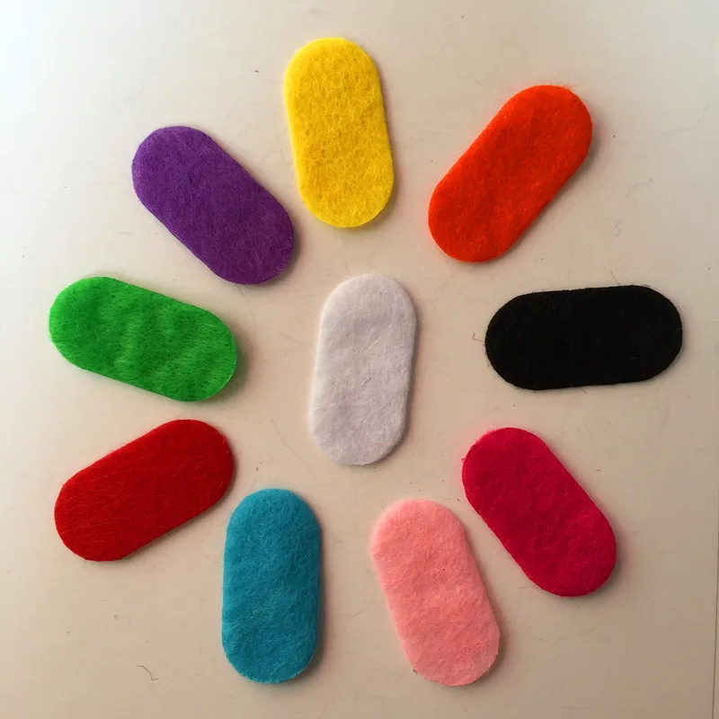 200pieces/lot mix color Padded Felt elliptoid shape craft  DIY Appliques Clothing decoration Scrapbook A15B*2