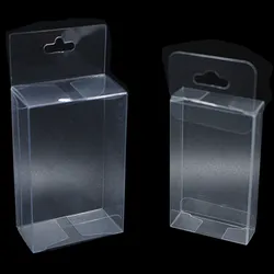 50Pcs/Lot PVC Clear Plastic Packaging Boxes with Hang Hole Small Craft Gift Wedding Party Favor Transparent Package Box