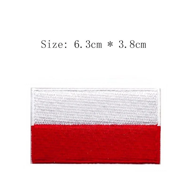 Poland embroidery flag patch Free shipping Warsaw city emblem for Motorcycle Jacket coat Wholesale iron on sew left chest