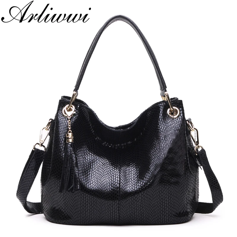 Arliwwi-Bolso de mano de cuero genuino para mujer, Bolsa femenina de cuero de vaca auténtico, diseñador GY24