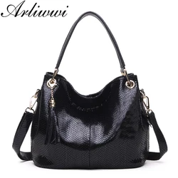 Arliwwi-Bolso de mano de cuero genuino para mujer, Bolsa femenina de cuero de vaca auténtico, diseñador GY24