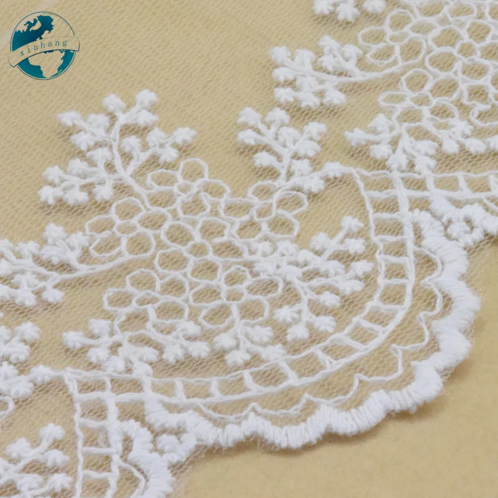 5 yards 11 centimetri di cotone bianco ricamato nastro di pizzo guipure assetto FAI DA TE Accessori da sposa bambole africano del merletto francese