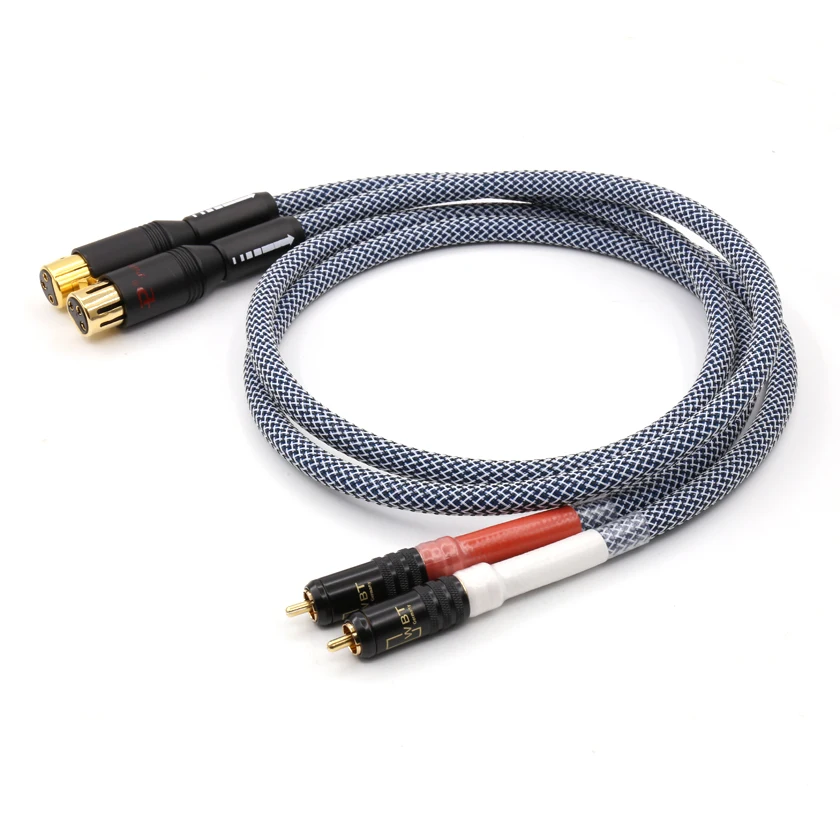 Pair RCA  Cable RCA to XLR Female Audio Cable SQ-88B Silver Plated Wire