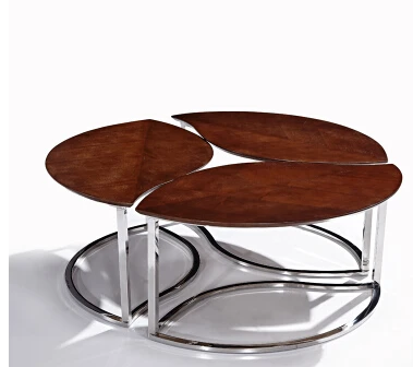 Stainless steel table. Contracted and contemporary living room furniture. The art of tea table