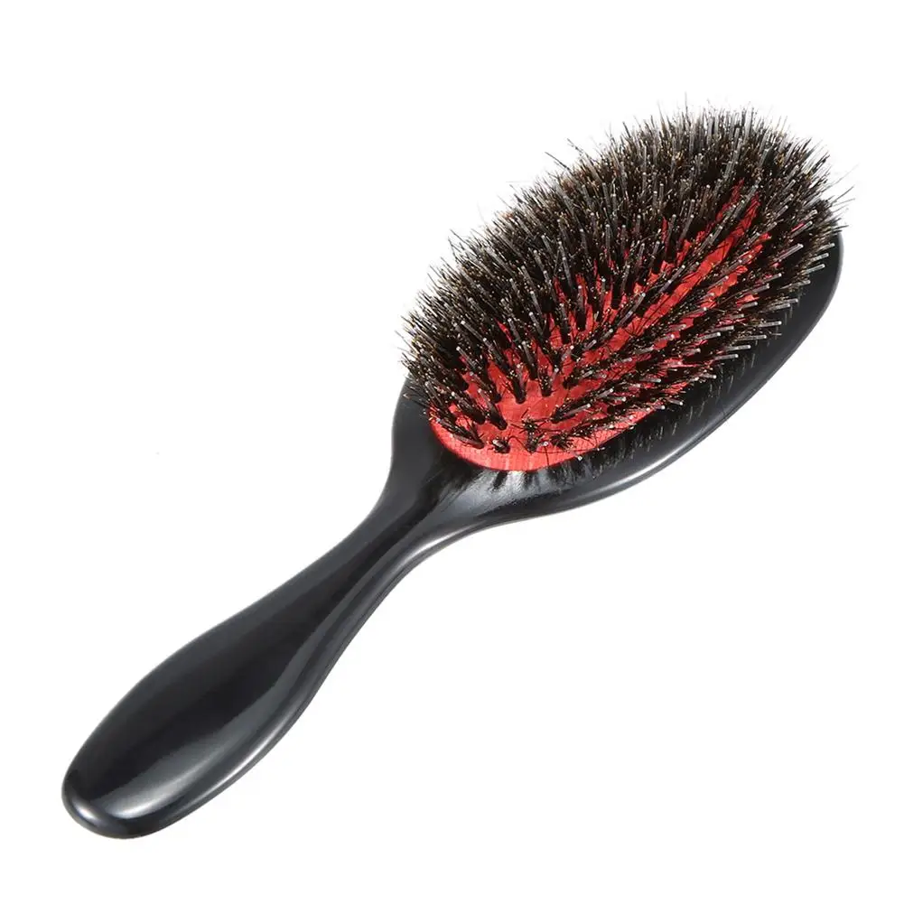 Unisex Hair Brush Oval Boar Bristle & Nylon Hair Comb Mini ABS Handle Anti-static Brush Scalp Hairbrush Salon Styling Tool