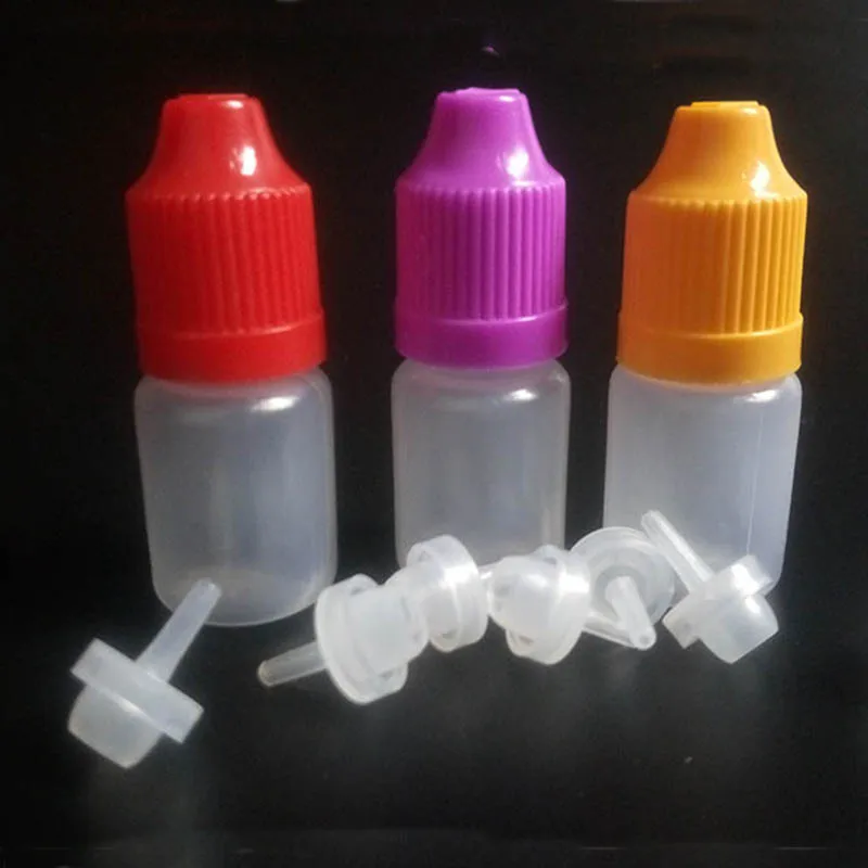 1000PCS 5ML PE Plastic e juice bottles empty Eye Dropper oil Bottle With Childproof Cap liquid bottles for E juice Nail Gel