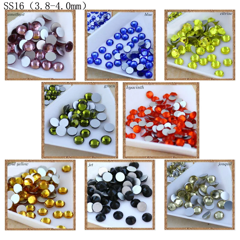 SS16 Multi-color non-hotfix Rhinestone 1440pcs/pack Flatback glue on For Nail Art decorations  Fabric Garment Rhinestone