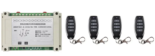 

AC220V 250V 380V 30A 4CH RF Wireless Remote Control Relay Switch light /lamp/ window/Garage Doors shutters projection screen