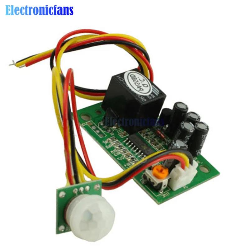 DC 12V PIR IR Pyroelectric Infrared Module Adjustable Relay Output Human Body Sensor