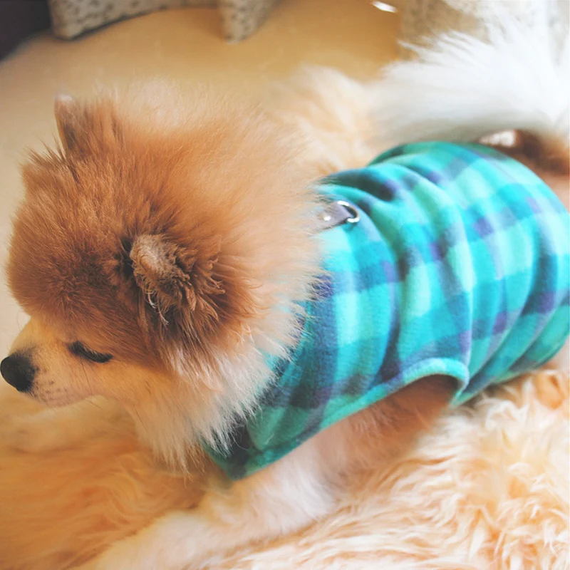 Warm Winter Dog Clothes Fleece Vest for Dog Puppy Fleece Clothing Soft Plaid Costume Doggy Autumn Winter Animal Pet Jacket 40