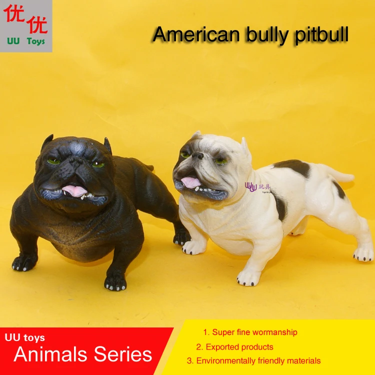 Hot toys: American black and white bully pitbull Bully dog simulation model  Animals   kids  toys children educational props